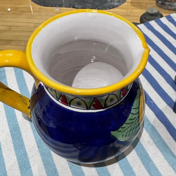 🍷 Hand-Painted Italian Amalfi Coast Lemon Ceramic Pitcher Vase - One of a Kind - Picture 9 of 15